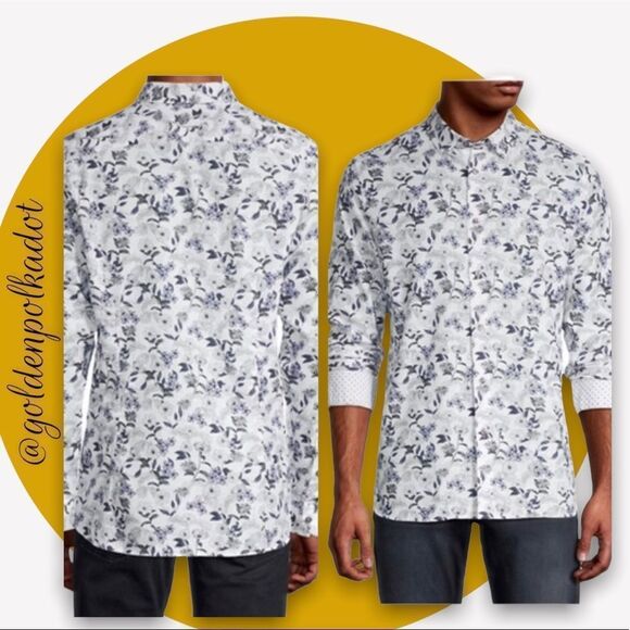 NWT TED BAKER London Linen Mens Shirt SIZE XXL CHEST 24 1/2” - Picture 2 of 15